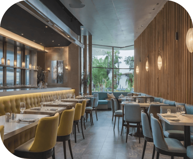 Modern hotel restaurant interior